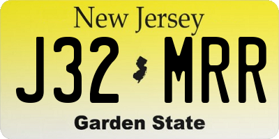 NJ license plate J32MRR