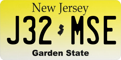 NJ license plate J32MSE