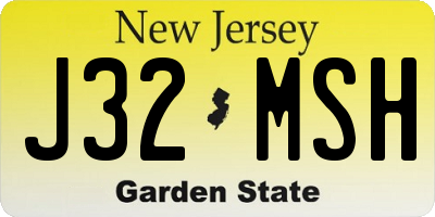 NJ license plate J32MSH