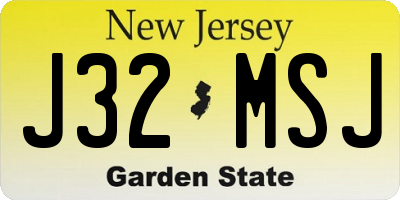 NJ license plate J32MSJ