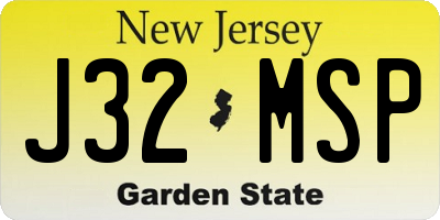 NJ license plate J32MSP