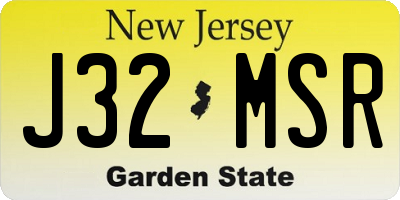 NJ license plate J32MSR