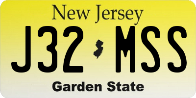 NJ license plate J32MSS