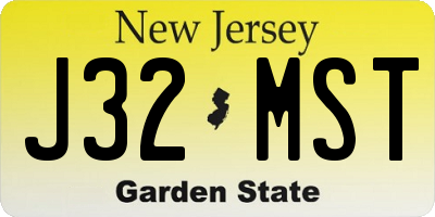NJ license plate J32MST