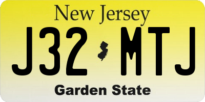 NJ license plate J32MTJ