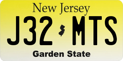 NJ license plate J32MTS