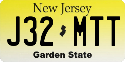 NJ license plate J32MTT