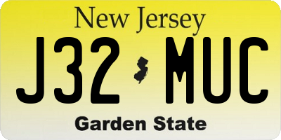 NJ license plate J32MUC