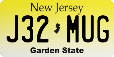 NJ license plate J32MUG
