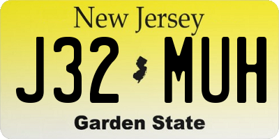 NJ license plate J32MUH