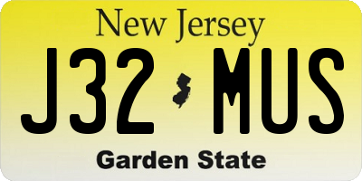 NJ license plate J32MUS