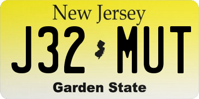 NJ license plate J32MUT