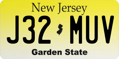 NJ license plate J32MUV