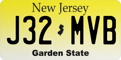 NJ license plate J32MVB