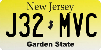 NJ license plate J32MVC