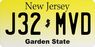NJ license plate J32MVD