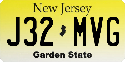 NJ license plate J32MVG