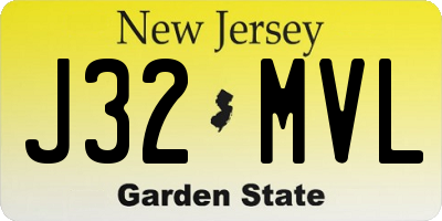 NJ license plate J32MVL
