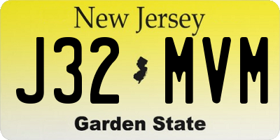 NJ license plate J32MVM