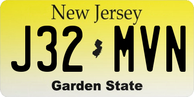 NJ license plate J32MVN