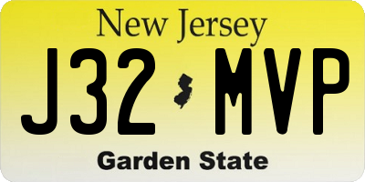 NJ license plate J32MVP