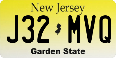 NJ license plate J32MVQ