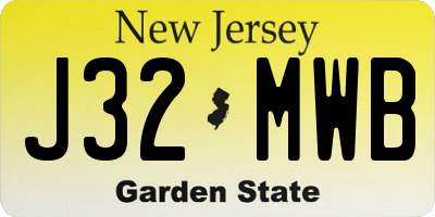 NJ license plate J32MWB