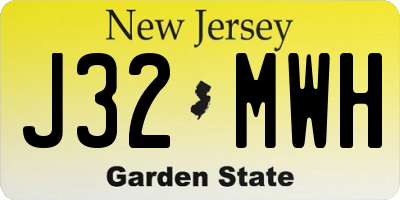 NJ license plate J32MWH
