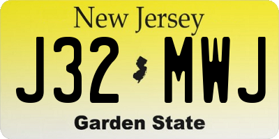 NJ license plate J32MWJ
