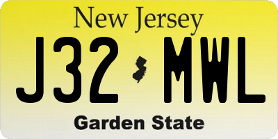 NJ license plate J32MWL