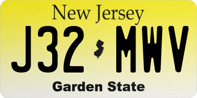 NJ license plate J32MWV