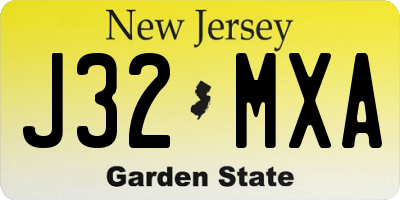 NJ license plate J32MXA