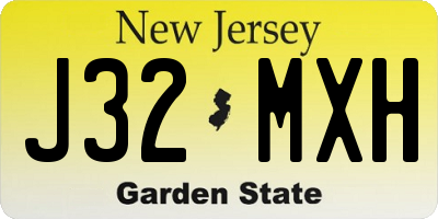NJ license plate J32MXH