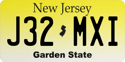 NJ license plate J32MXI