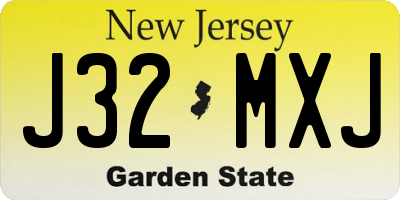 NJ license plate J32MXJ