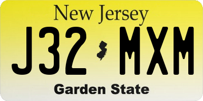 NJ license plate J32MXM