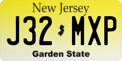 NJ license plate J32MXP