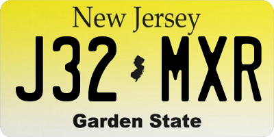 NJ license plate J32MXR