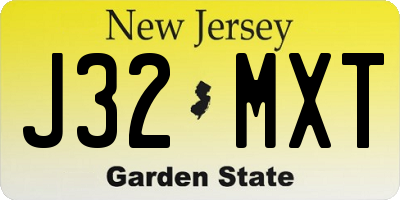 NJ license plate J32MXT