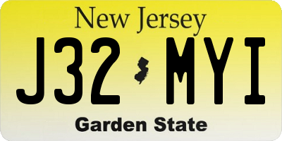 NJ license plate J32MYI