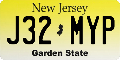 NJ license plate J32MYP