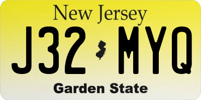 NJ license plate J32MYQ