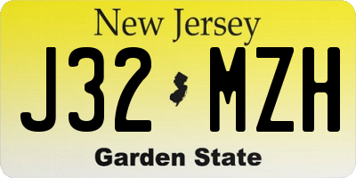 NJ license plate J32MZH