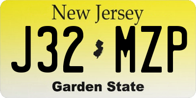 NJ license plate J32MZP