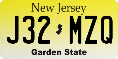 NJ license plate J32MZQ