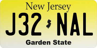 NJ license plate J32NAL