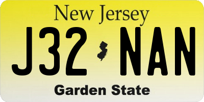 NJ license plate J32NAN
