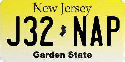 NJ license plate J32NAP