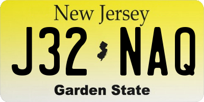 NJ license plate J32NAQ