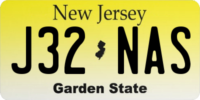 NJ license plate J32NAS